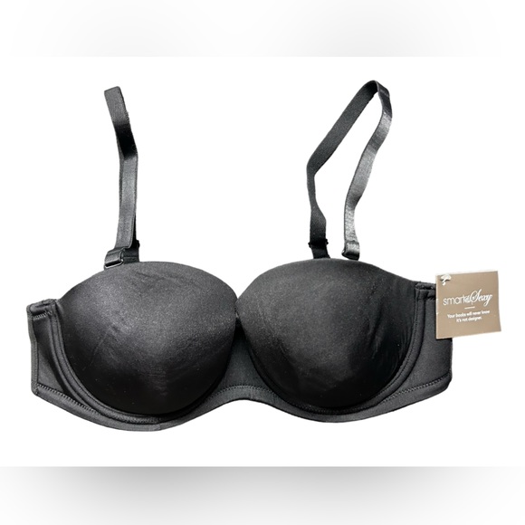 SMART & SEXY black Light Lined underwire Strapless bra w multiway straps 36C NWT - Picture 2 of 6